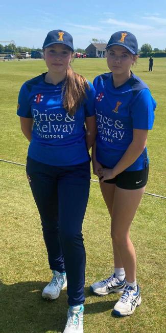 Maddie with her cricketing pal Ava Midgley